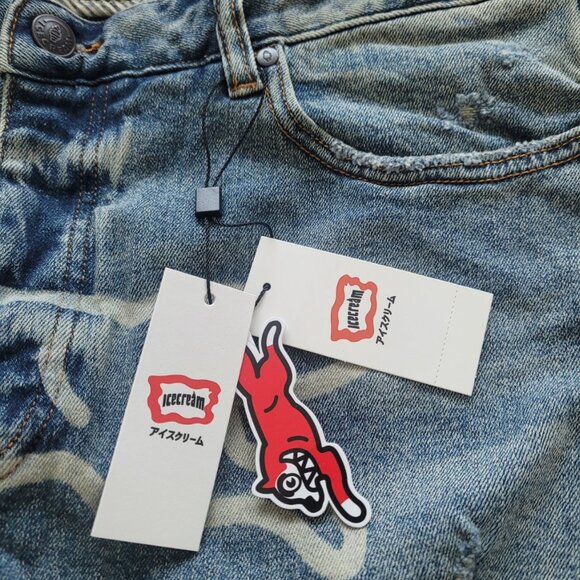 NWT ICE CREAM Running Dog Men's Jeans In Sorbet - Picture 3 of 7
